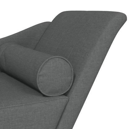 Chaiselongue mit Kissen Dunkelgrau Stoff