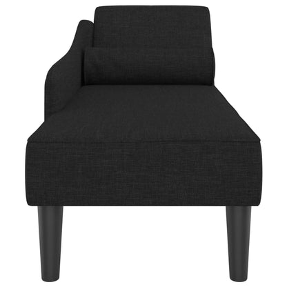 Chaiselongue mit Kissen Schwarz Stoff