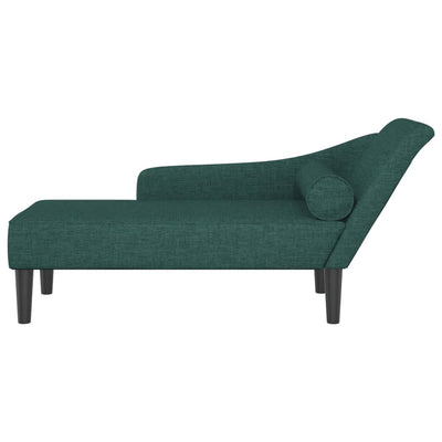 Chaiselongue mit Kissen Dunkelgrün Stoff