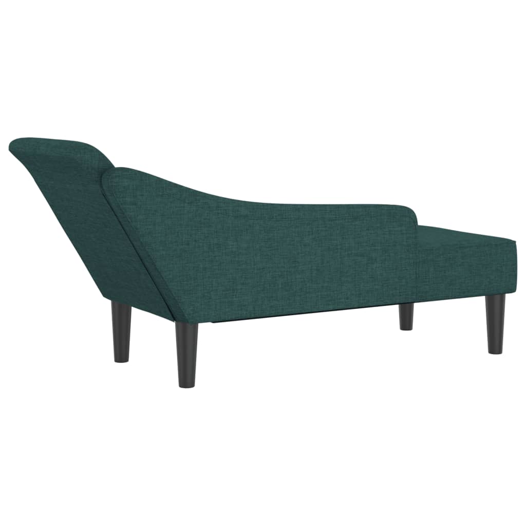 Chaiselongue mit Kissen Dunkelgrün Stoff