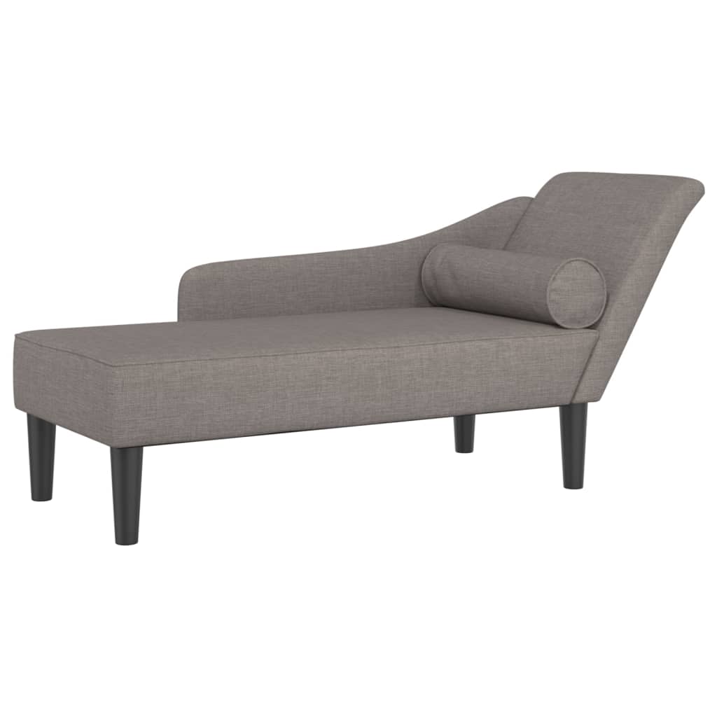 Chaiselongue mit Kissen Taupe Stoff