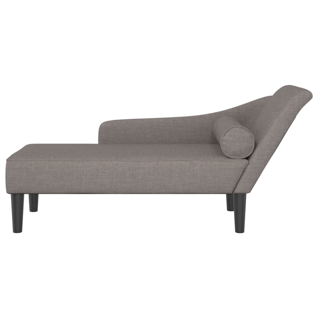 Chaiselongue mit Kissen Taupe Stoff