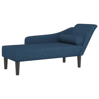 Chaiselongue mit Kissen Blau Stoff