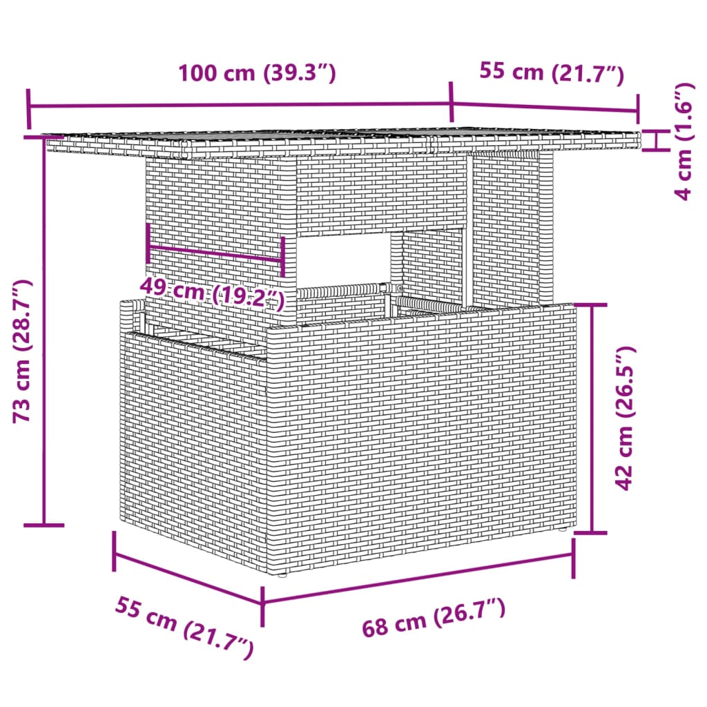 2-tlg. Garten-Sofagarnitur mit Kissen Schwarz Poly Rattan Glas