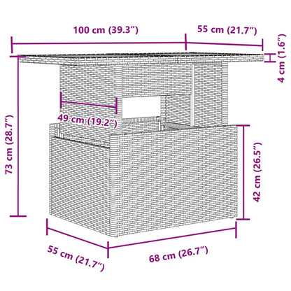 2-tlg. Garten-Sofagarnitur mit Kissen Schwarz Poly Rattan Glas