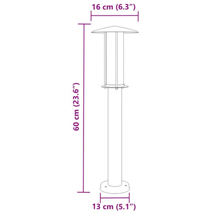 Wegeleuchte Silbern 60 cm Edelstahl