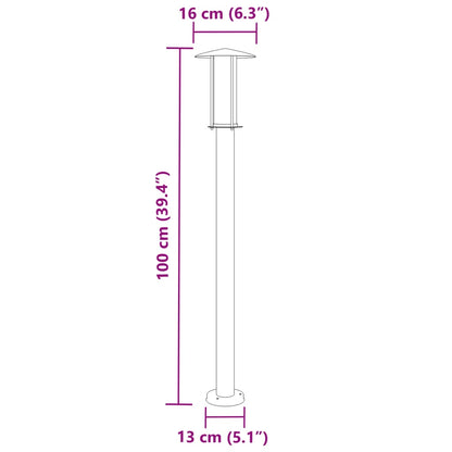 Wegeleuchte Silbern 100 cm Edelstahl