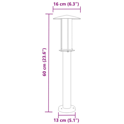 Wegeleuchte Schwarz 60 cm Edelstahl