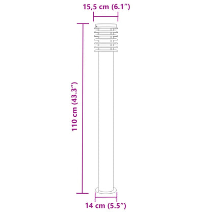 Wegeleuchte Schwarz 110 cm Edelstahl