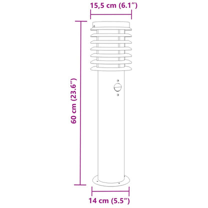 Wegeleuchte mit Bewegungsmelder Schwarz 60 cm Edelstahl