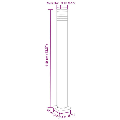 Wegeleuchte Schwarz 110 cm Aluminium