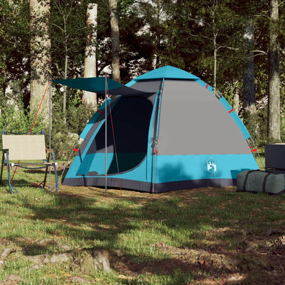 Campingzelt 4 Personen Blau Quick Release