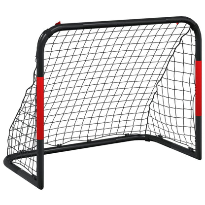 Fußballtor mit Netz Rot und Schwarz 90x48x71 cm Stahl