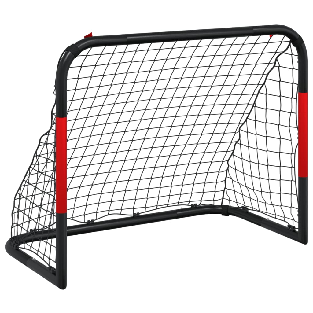 Fußballtor mit Netz Rot und Schwarz 90x48x71 cm Stahl