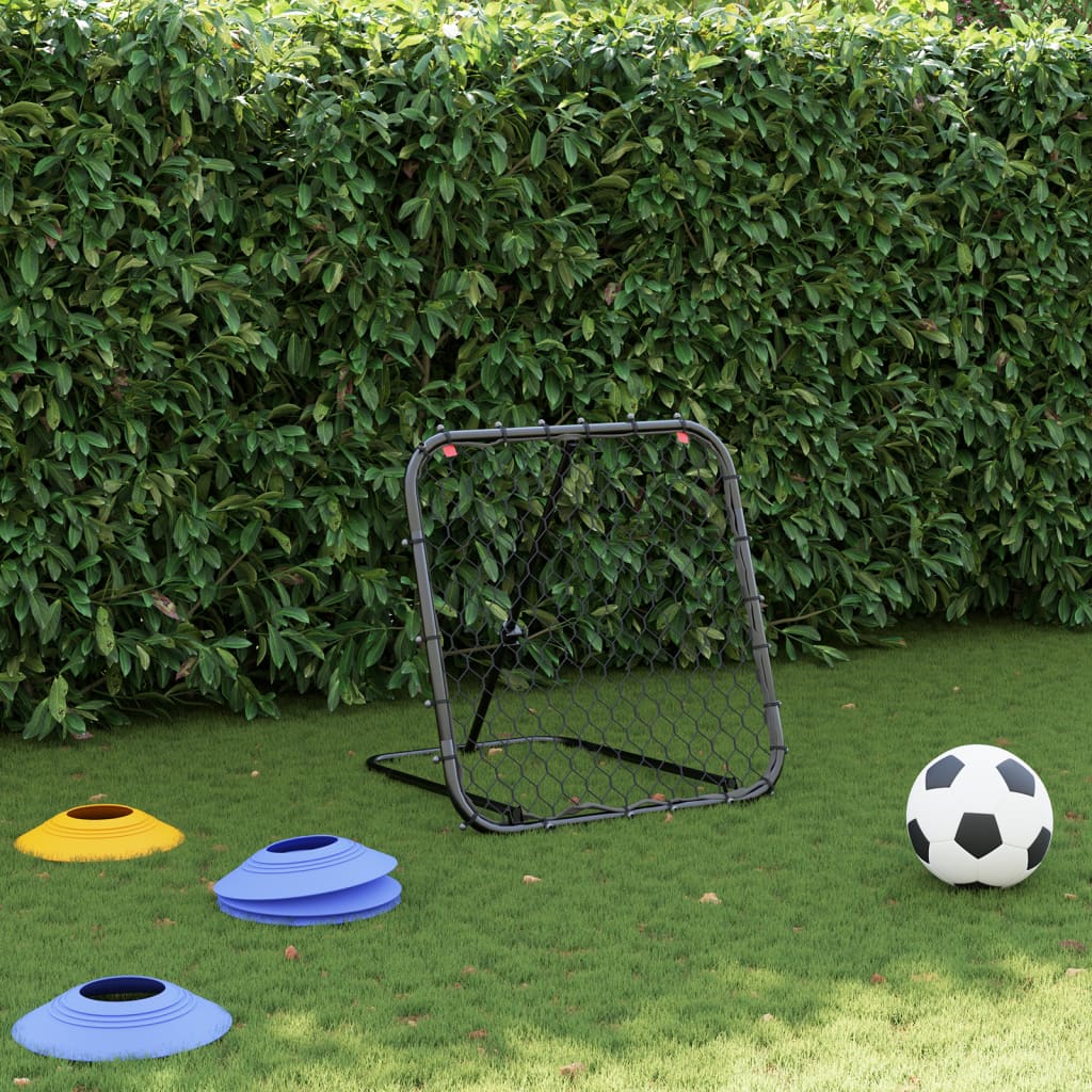 Fußball-Rebounder Verstellbar Schwarz 84x73x60-80 cm Stahl