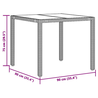 5-tlg. Garten-Essgruppe mit Kissen Braun Poly Rattan