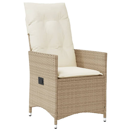 9-tlg. Garten-Essgruppe mit Kissen Beige Poly Rattan