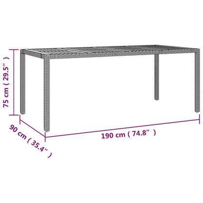 9-tlg. Garten-Essgruppe mit Kissen Grau Poly Rattan