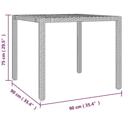 3-tlg. Bistro-Set mit Kissen Schwarz Poly Rattan