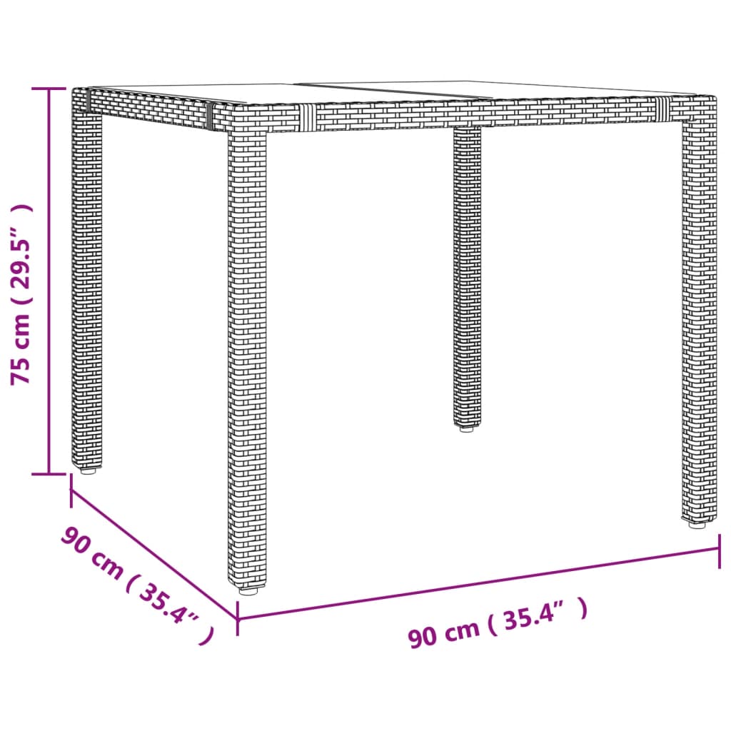 3-tlg. Garten-Bistro-Set mit Kissen Beige Poly Rattan