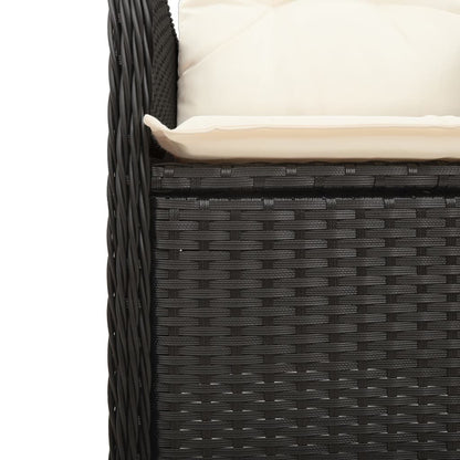 5-tlg. Garten-Bistro-Set mit Kissen Schwarz Poly Rattan