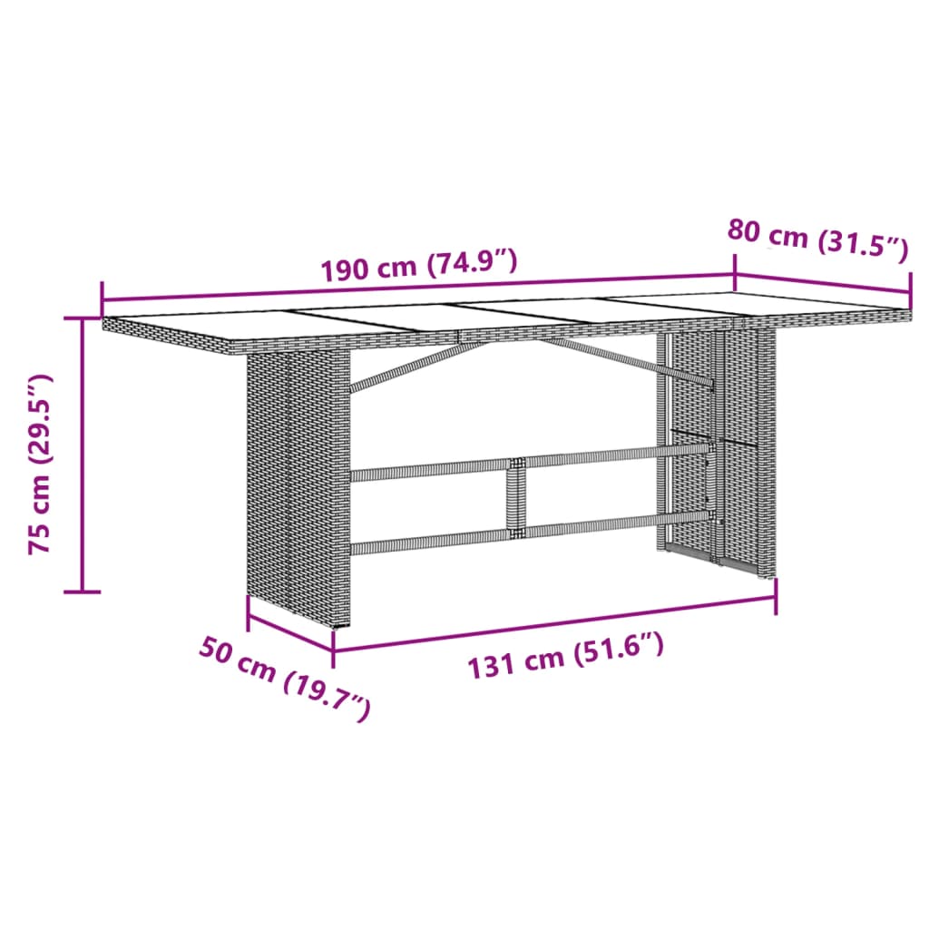 9-tlg. Garten-Bistro-Set mit Kissen Schwarz Poly Rattan