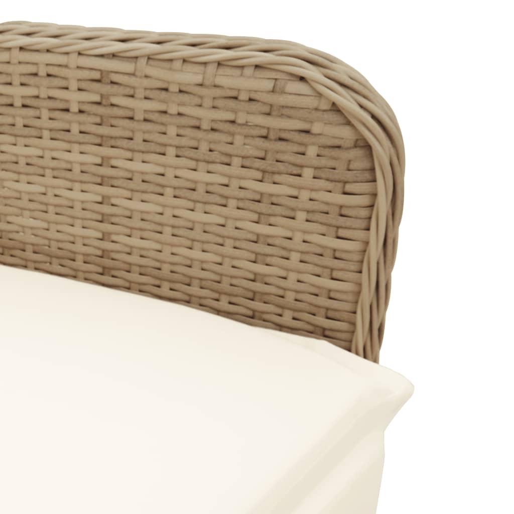 5-tlg. Garten-Bistro-Set mit Kissen Beige Poly Rattan