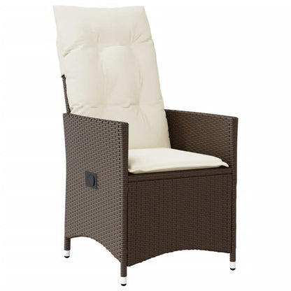 9-tlg. Garten-Bistro-Set mit Kissen Braun Poly Rattan