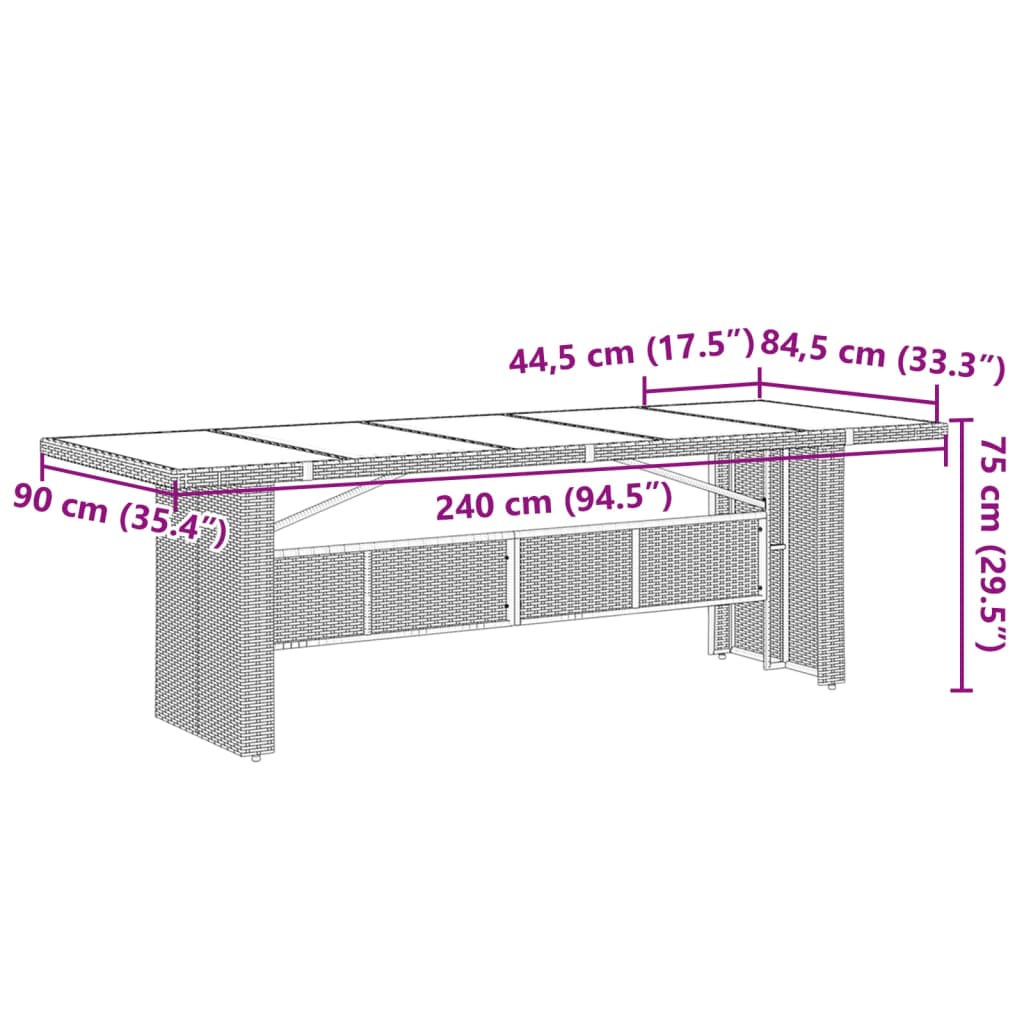 11-tlg. Garten-Bistro-Set mit Kissen Braun Poly Rattan