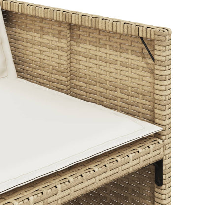 11-tlg. Garten-Essgruppe mit Kissen Beige Poly Rattan