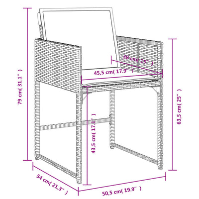 11-tlg. Garten-Essgruppe mit Kissen Beigemischung Poly Rattan