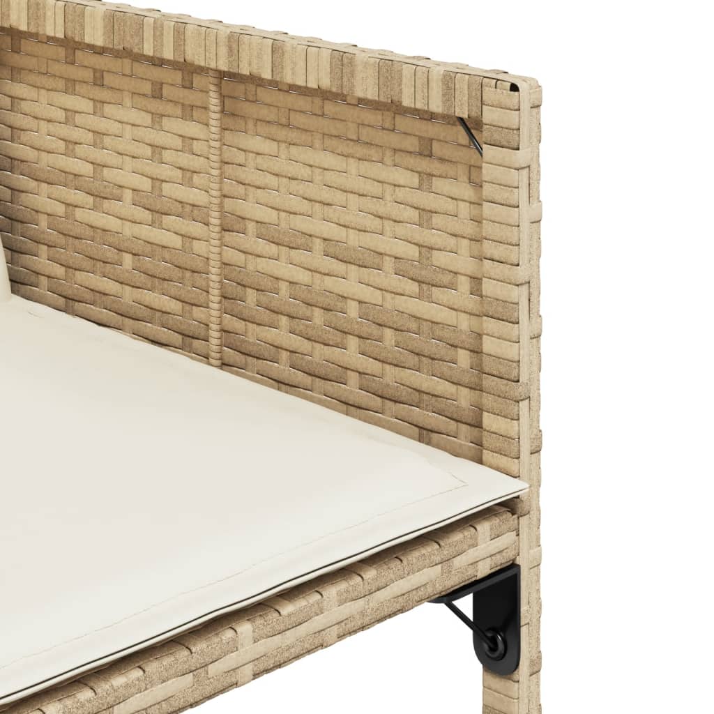 11-tlg. Garten-Essgruppe mit Kissen Beige Poly Rattan