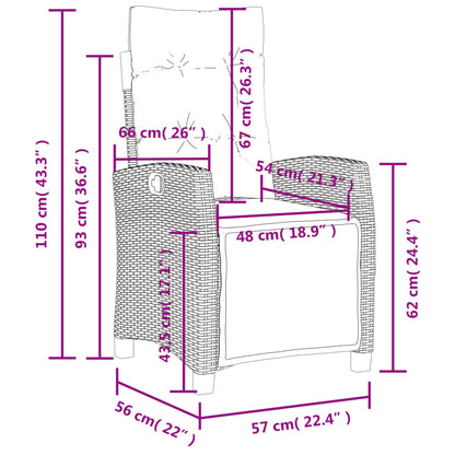 5-tlg. Garten-Essgruppe mit Kissen Schwarz Poly Rattan