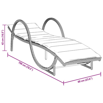 Sonnenliegen 2 Stk. mit Auflagen Braun Poly Rattan