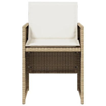 Gartenstühle mit Kissen 4 Stk. Beige Poly Rattan