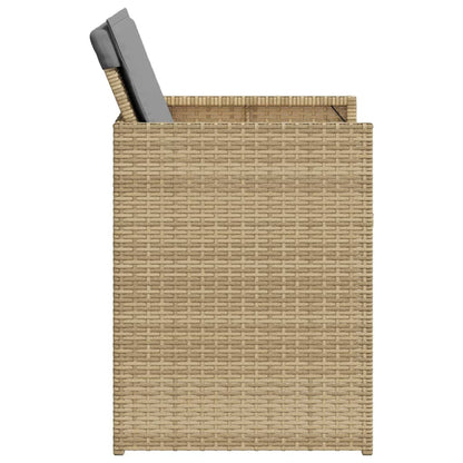 Gartenstühle mit Kissen 4 Stk. Beigemischung Poly Rattan