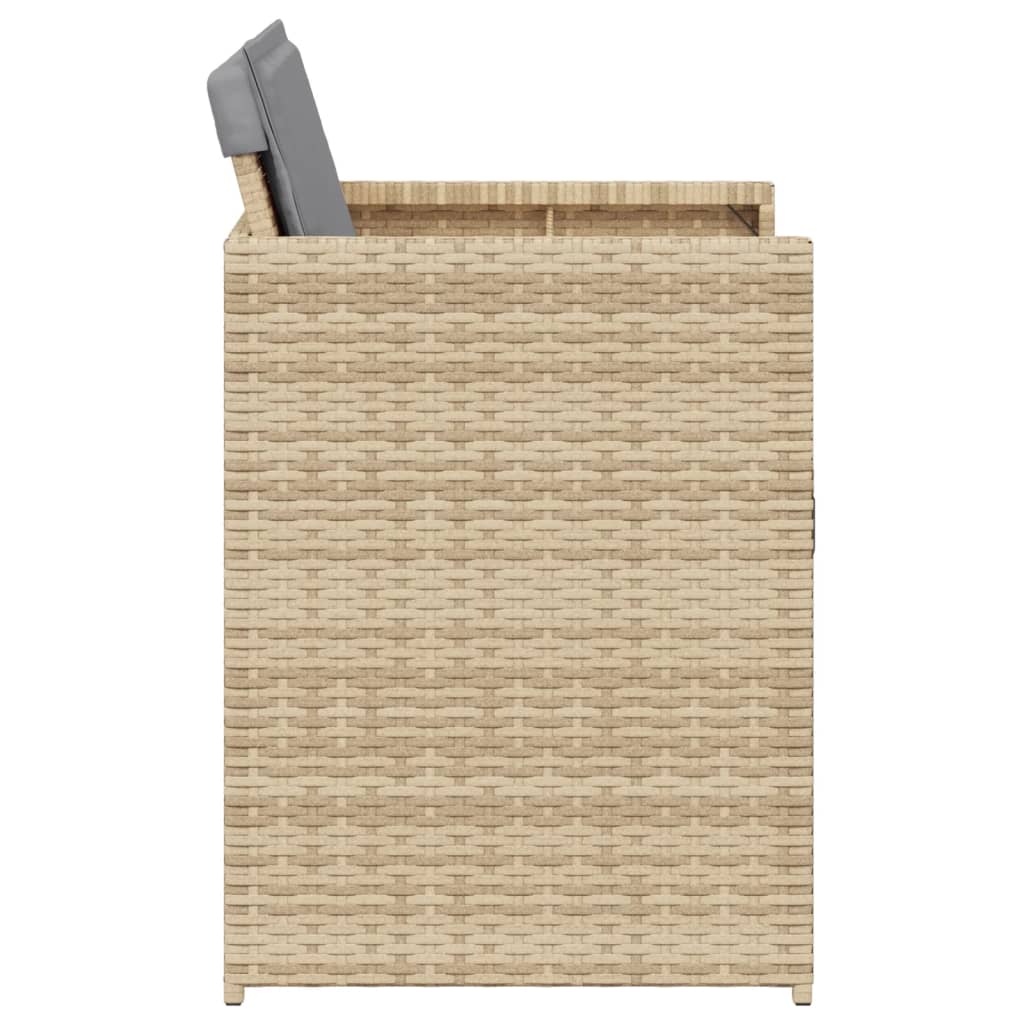 Gartenstühle mit Kissen 4 Stk. Beigemischung Poly Rattan