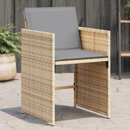 Gartenstühle mit Kissen 4 Stk. Beigemischung Poly Rattan