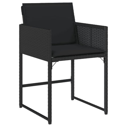 Gartenstühle mit Kissen 4 Stk. Schwarz Poly Rattan