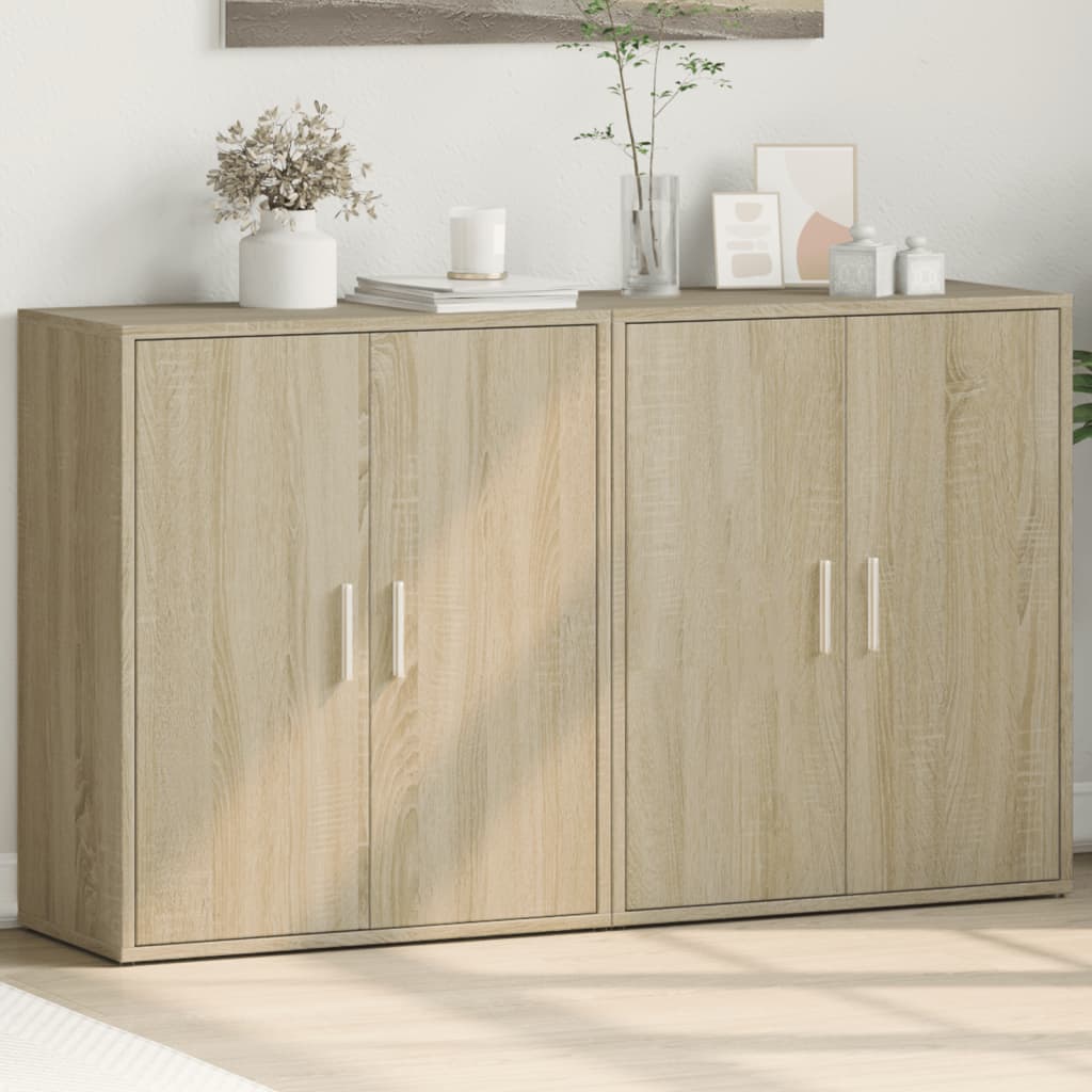 Sideboards 2 Stk. Sonoma-Eiche 60x31x70 cm Holzwerkstoff