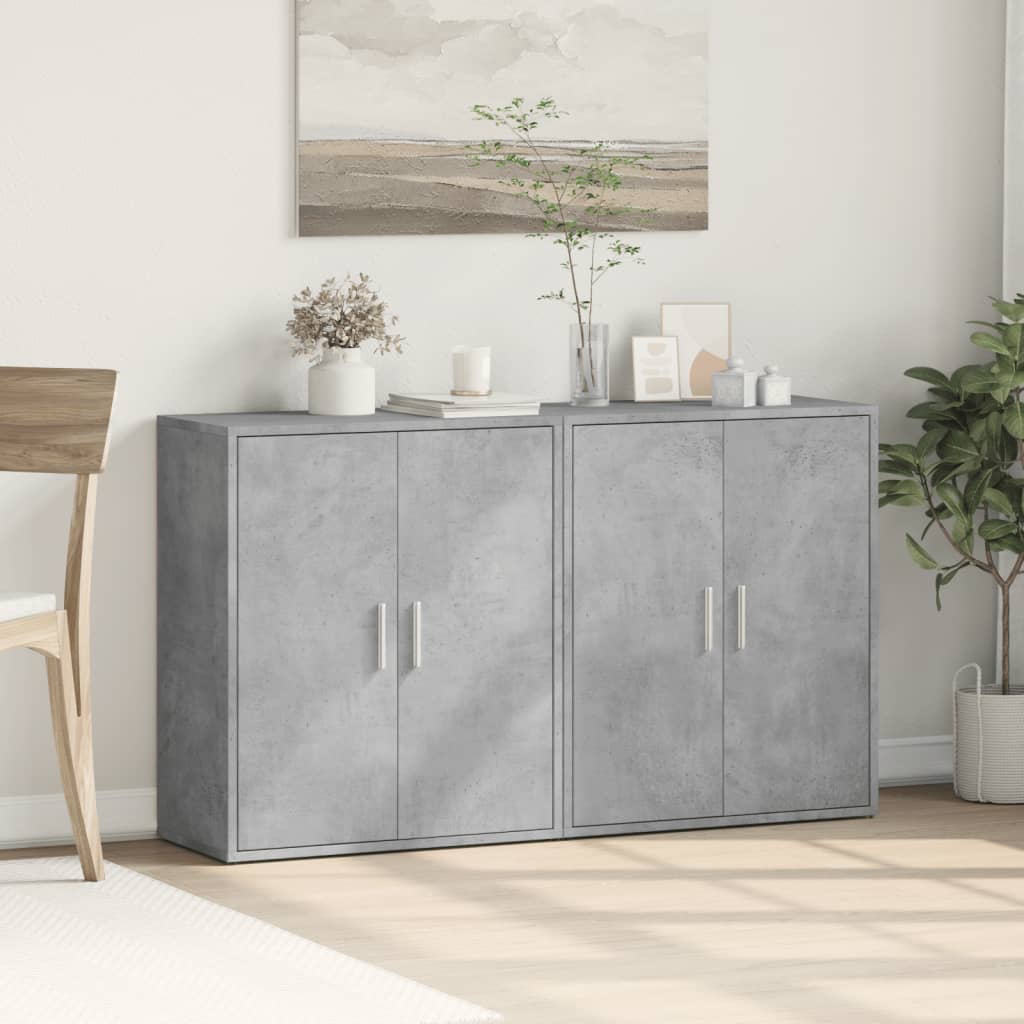 Sideboards 2 Stk. Betongrau 60x31x70 cm Holzwerkstoff