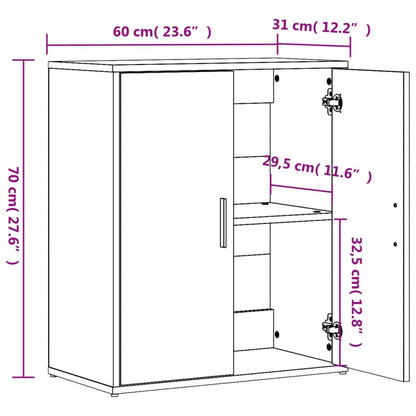 Sideboards 2 Stk. Räuchereiche 60x31x70 cm Holzwerkstoff