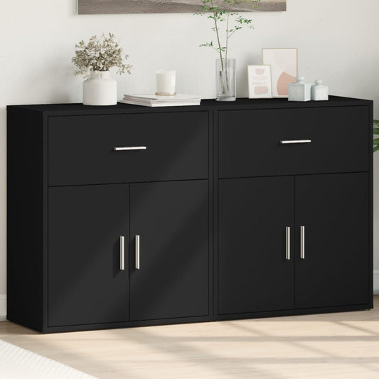 Sideboards 2 Stk. Schwarz 60x31x70 cm Holzwerkstoff