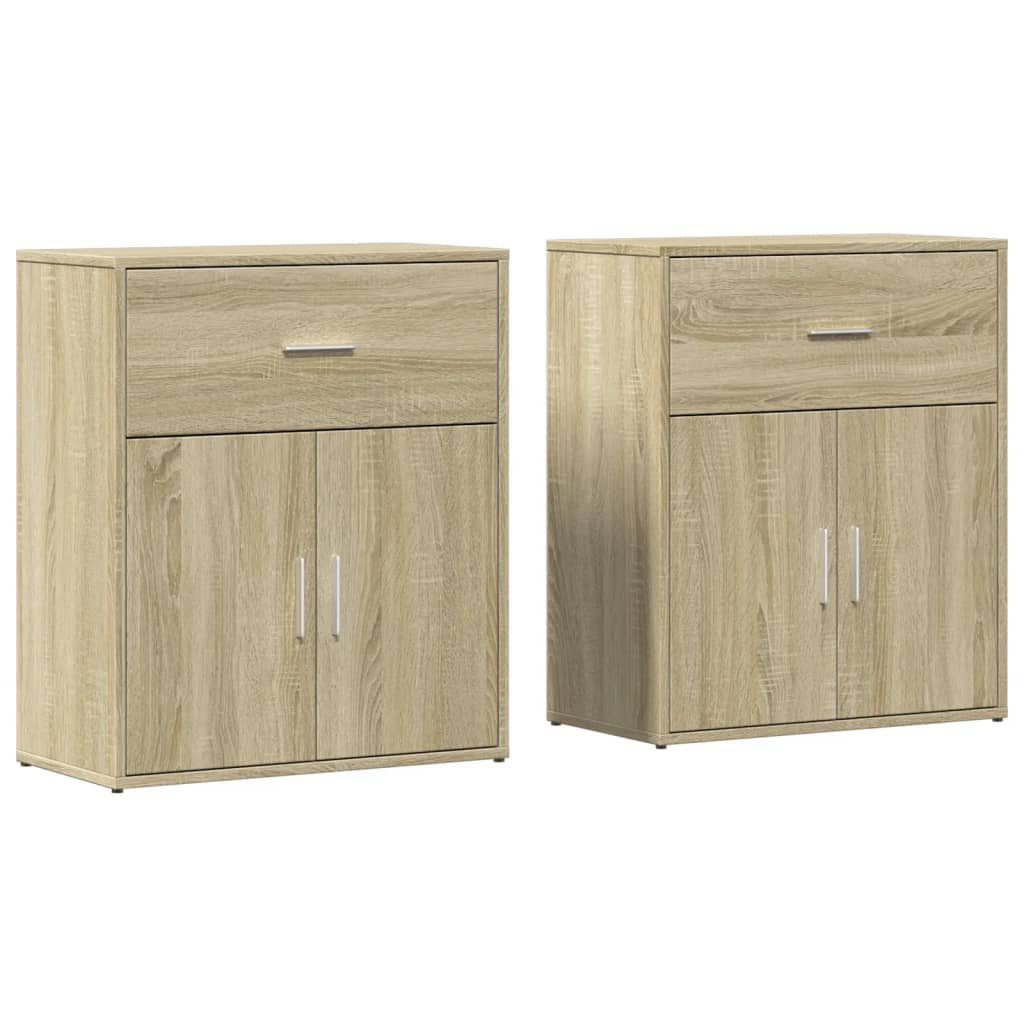 Sideboards 2 Stk. Sonoma-Eiche 60x31x70 cm Holzwerkstoff