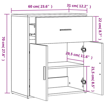 Sideboards 2 Stk. Betongrau 60x31x70 cm Holzwerkstoff