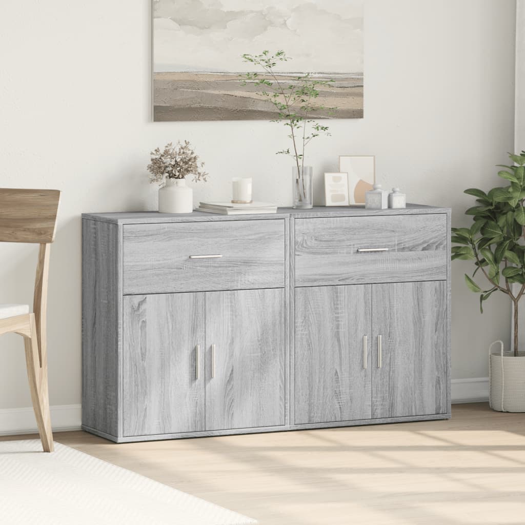 Sideboards 2 Stk. Grau Sonoma-Eiche 60x31x70 cm Holzwerkstoff