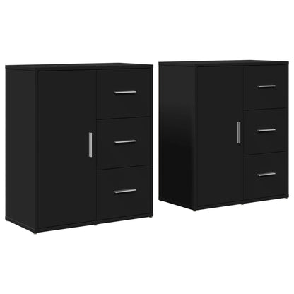 Sideboards 2 Stk. Schwarz 60x31x70 cm Holzwerkstoff