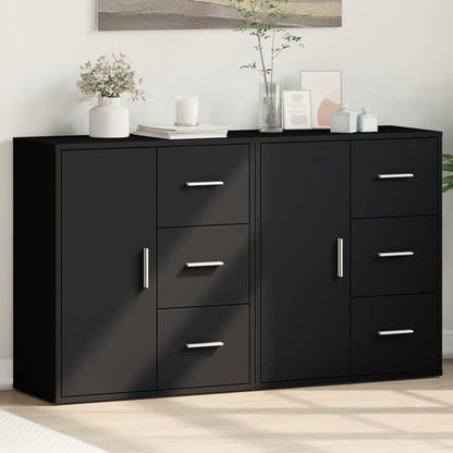 Sideboards 2 Stk. Schwarz 60x31x70 cm Holzwerkstoff