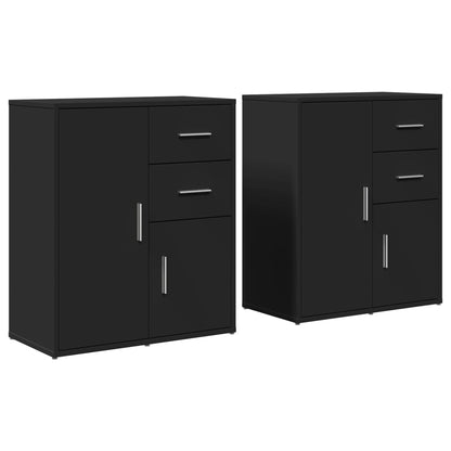 Sideboards 2 Stk. Schwarz 60x31x70 cm Holzwerkstoff