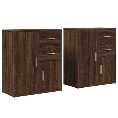 Sideboards 2 Stk. Braun Eichen-Optik 60x31x70 cm Holzwerkstoff